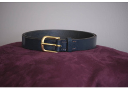 Ceinture cuir artisanale bleue - marron 25