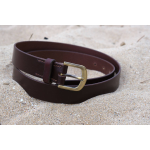 ceinture cuir artisanale 30 mm marron chocolat boucle laiton