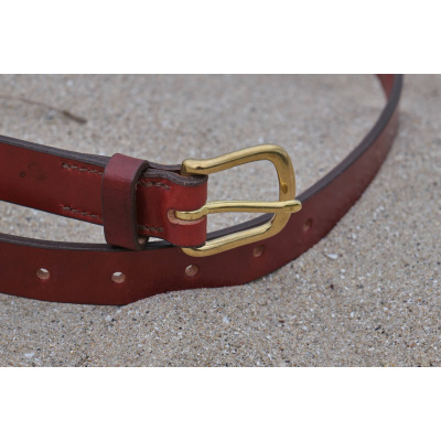 ceinture cuir artisanale rouge cherry